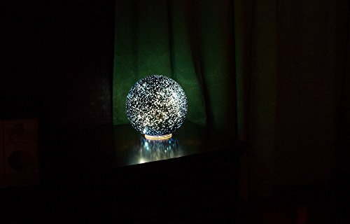 LED Lighted Celestial Reflecting 8" Globe | Battery Operated | Stress Relieving Galaxy Night Light | Built in Sleep Timer