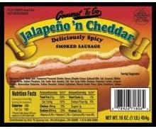 Hot N Spicey 3:1 Gourmet To Go Jalapeno N Cheddar Smoked Sausage, 10 Pound -- 6 per case.