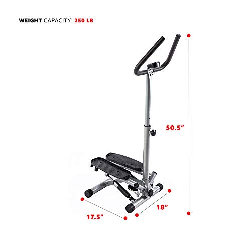 Sunny Health & Fitness Twist Stepper Step Machine with Handle Bar and