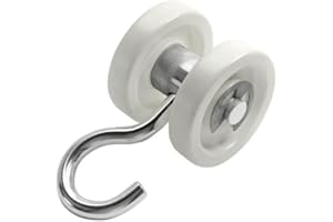 AKON CURTAINS Nylon Wheel Curtain Hooks – 16NR1 | 40lb Weight Capacity |Steel Hook | 16 Gauge Galvanized Steel | Hot Dipped | Indoor Outdoor Use (Bag of 20)