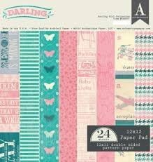 Authentique Darling Girl 12x12 Paper Pad