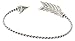 Artisan Owl Arrow Cuff Feather Bracelet - Silver Tone