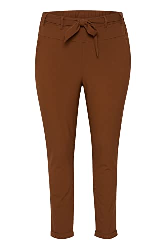 Kaffe Curve KCjia Belt Pants Pantalones, Cherry Mahogany, 42 De Las Mujeres