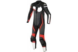 MATAGEAR Motorcycle New Red/Black One piece Track Racing Suit CE Approved Protection (L)