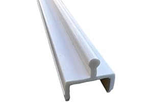 CBW DOORS KC Hardware Vinyl Sliding Screen Door Track, Sliding Door Bottom Track Replacement, Patio Screen Door Repair Guide- White Vinyl -72 Inch