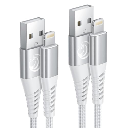 Aioneus Lightning Cable [2Pack 2M], iPhone Charger Cable MFi Certified USB A to Lightning Cord Nylon Braided iPhone Cable Compatible with iPhone 14 13 12 11 Pro Max Mini XS XR X 8 7 6 5, iPad