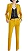 Women's Two Pieces Blazer Office Lady Suit Set Work Blazer Jacket and Pant (YellowKZ2-689, S)