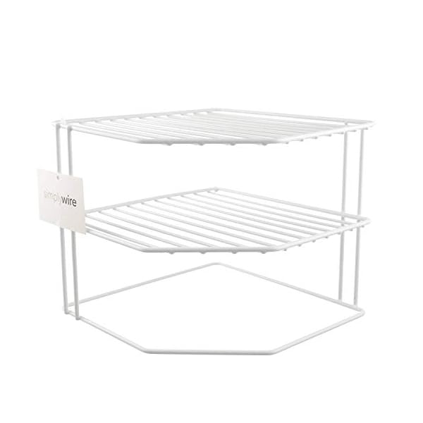 simplywire – 3 Tier Plate Rack - Kitchen Cupboard Organiser – White