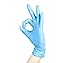 The Basic Medical Nitrile Gloves Medical Grade, Powder Free, Latex Rubber Free, Disposable, Non Sterile, Food Safe, Textured, Blue Color, Convenient Dispenser Pack of 100, Size Medium