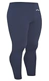 emFraa Mens Womens Skin Tights Thermal Base layer Pants Compression For Winter Navy S ~ 2XL