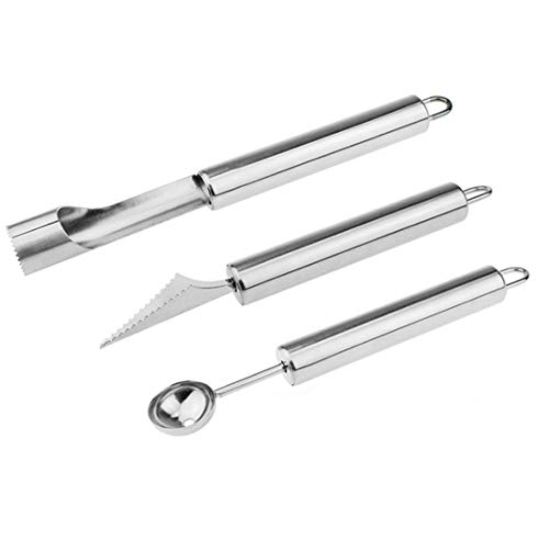 Yobaye Melon Baller Scoop Fruit Carving Knife Apple Pear Corer Seed Remover Tool 3 Piece Stainless Steel Fruit Tool Set Buy Online In Aruba At Aruba Desertcart Com Productid