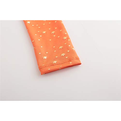 Ukyzddio Dance Loetards for Girls Long Sleeve Sparkle Stars Athletic Gymnastic Leotards Unitards Outfit Orange Size 12
