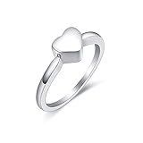 #5#6#7#8#9 Engravable Tiny Heart Cremation Urn Ring Hold Loved Ones Ashes For Women Finger Ring Memorial Jewelry (7#)