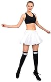 HonourTraining Women’s Fitness Pleated Skirts Active Running Tennis Golf Lightweight Skorts With Built-In Shorts Size Small (White)