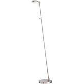 GEORGE KOVACS P4334-084 George's Reading Room LED Floor Lamp, 1-Light, 8 Total Watts, 50.25-in H x 7-in W, Brushed Nickel