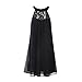 vanberfia Women's Lace Patchwork Loose Casual Mini Chiffon Dress
