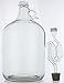 Home Brew Ohio 1 gal Glass Wine Fermenter, INCLUDES Rubber Stopper and Twin Bubble Airlock primary