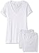 Clementine Women's Petite-Plus-Size Deep V Neck Tee (Pack of 3), White/White/White, XL