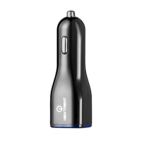 Car Charger, New Trent (1PC) Rapiduo Plus Dual High-Speed USB Port Car Charger 4.1A (max), 20W output with FREE charge cable