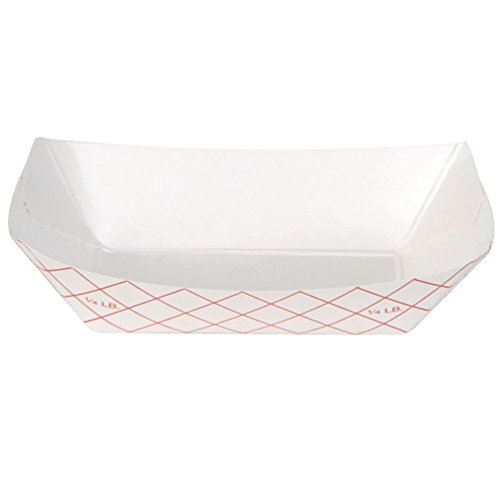 Dixie 0.25# Polycoated Paper Food Tray by GP PRO (Georgia-Pacific), Kant Leek, Red Plaid, 0.25lb, RP258, 1,000 Count (250 Trays Per Pack, 4 Packs Per Case) - Thumbnail 6