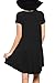 VIISHOW Women's Casual Plain Short Sleeve Simple Tshirt Loose Dress, Black, X-Large