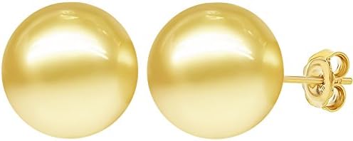 18k Yellow Gold Plated Classic High Polish Plain Ball Stud Earrings 12mm