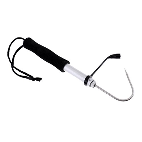 Magideal Acier Inoxydable Télescopique Professionnelle Lance Crochet Gaffe De Pêche Antidérapante Et Poignée Eva