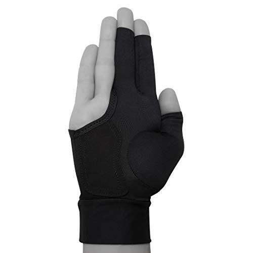 Longoni Black Fire 2.0 Billiard Pool CUE Glove - for Left or Right Hand - Black (X-Large, for Right Hand)