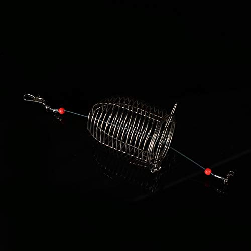 image for LIOOBO Stainless Steel Fishing Bait Cage Lure Cage Bait Fishing Trap B