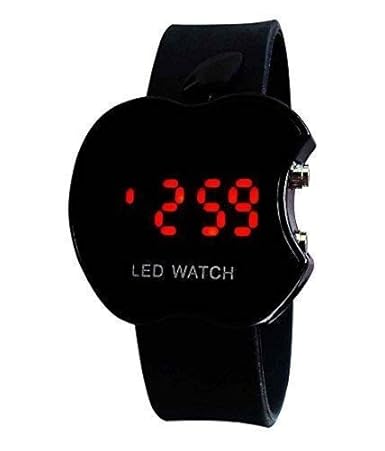 Quartz Movement Analogue Black Apple Cut Digital Boy's Watch