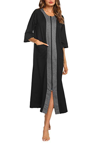1 Ekouaer+Sleepwear+Pockets+Bathrobe+Housecoat