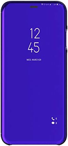coque Clear View Standing Case with Mirror Plating Flip Case for Vivo V15 Pro(Blue)