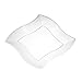 WAVEWARE CLEAR PLASTIC PARTY DISPOSABLE PLATES | 9 Inch Hard Square Wedding Dinner Plates, 20 Ct | Elegant & Fancy Heavy Duty Hard Party Supplies Salad Plates for Holidays & Occasions