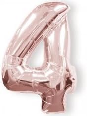 Chic 32" Number Rose Gold Foil Balloon 0 1 2 3 4 5 6 7 8 9 for Celebration Party Decoration Birthday Wedding Anniversary (32" Number 4)