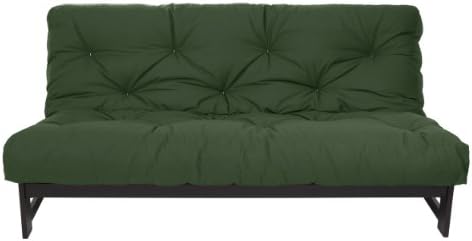 Mozaic Queen Size 5-inch Cotton Twill Futon Mattress, Hunter Green
