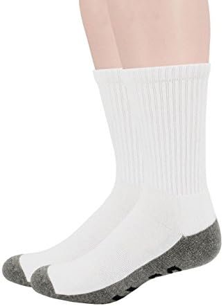 Men's Crew Cotton Socks,2-Pack CR111 (White-F)