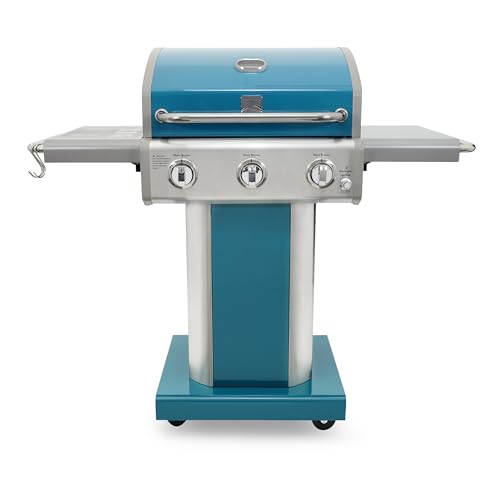 Kenmore 3-Burner Propane BBQ Grill, 30,000 BTUs Gas Grill with Cast Iron Cookin…