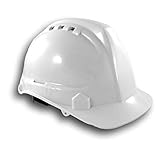 AMSTON Safety Hard Hat, Head Protection, "Keep Cool" Vented Helmet, Fully Adjustable, Low Profile, Cap Style, Type 1 Class C, Construction, ANSI Z89.1- White (1 Unit)