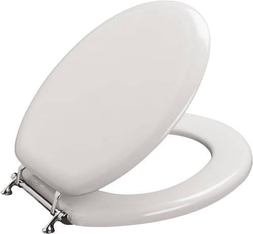 BENEKE 1561100 Wood Round Seat Chrome Hinge