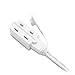 [UL Listed] Cable Matters 2-Pack 16 AWG 2 Prong Extension Cord 10 ft, 13A 3-Outlet Extension Cords with Tamper Guard, 13 Amp, 1625 Watts, White