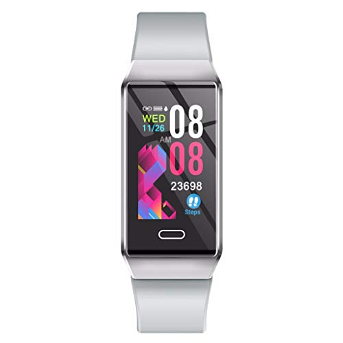 Sunward Bluetooth Smart Watch Sports Fitness Activity Heart Rate Tracker Watch IP67 Waterproof Calories Pedometer (Silver)