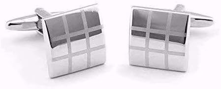 XiZiMi Mens Silver Cufflinks Jiugongge