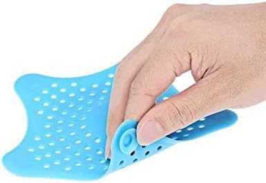 KOKSI Sink Cover with Suckers Drain Hair Catcher Bath Stopper Sink Bathroom Silicone Sink Protector Cover Basin Strainer Filter Shower Trap, 4 PACK