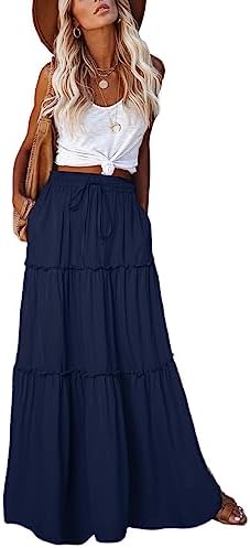 EARKOHA Womens Casual High Waist Tiered Paisley Print Long Maxi Skirt with  Pockets price in Saudi Arabia | Amazon Saudi Arabia | kanbkam
