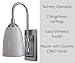 Westek Battery Operated Wall Sconce, 2 Pack - 70 Lumens, Plastic with Chrome Finish - Easy Wireless Installation Battery Wall Sconce - 2 Settings, Full or Dim - LPL780C