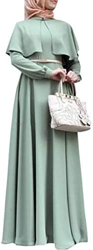 Pivaconis Women's Arab Kaftan Muslim Islamic Abaya Swing Cloak Long Dress