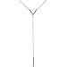 Humble Chic Women's Y-Chain Bar Necklace - Adjustable Long Thin Delicate Chevron Choker Lariat, Silver-Tone