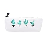 Freedi Canvas Pencil Case Pouch Zipper Closure Cosmetic Makeup Bag Cute Pen Stationery Holder
