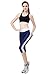 Ribay Women's Capri Workout Leggings - Guaranteed Quality Yoga/Running Pants (Large, White-Blue)