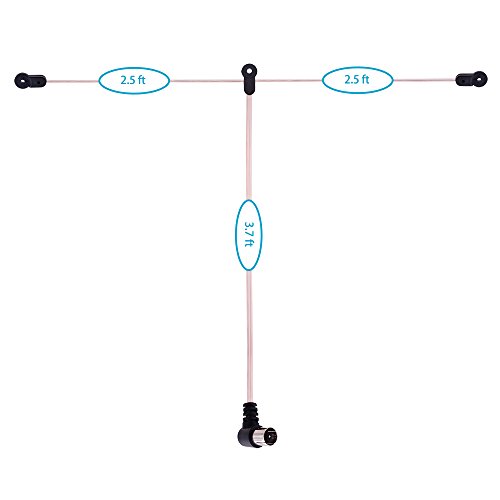 Fancasee FM Antenna 75 Ohm T-Type/Y-Type Dipole Antenna Male F Connector Plug Jack Coax Coaxial Cable Wire Antenna for Table Top Home Stereo Receiver Radios Indoor